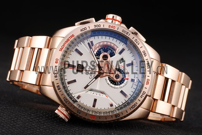Tag Heuer Carrera Rose Gold Case White Dial
