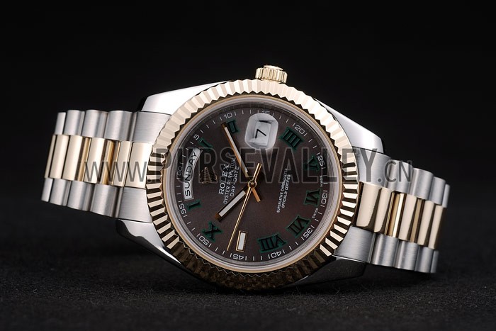 Rolex DayDate Grey Dial Dual Colored Stainless Steel Strap 41981
