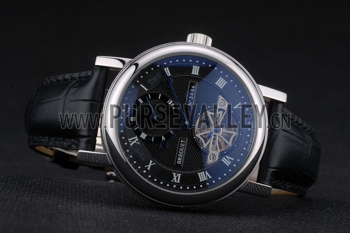 Breguet Classique Complications Stainless Steel Case Black Leather Strap 80157