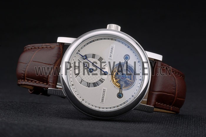 Breguet Classique Complications Stainless Steel Case Brown Leather Strap 80159