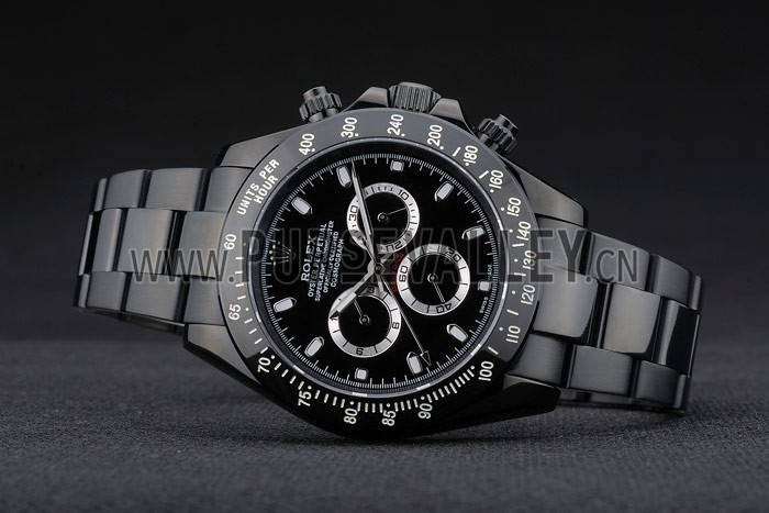 Rolex Daytona Black Ion Plated Tachymeter Black Stainless Steel Strap Black Dial 80247