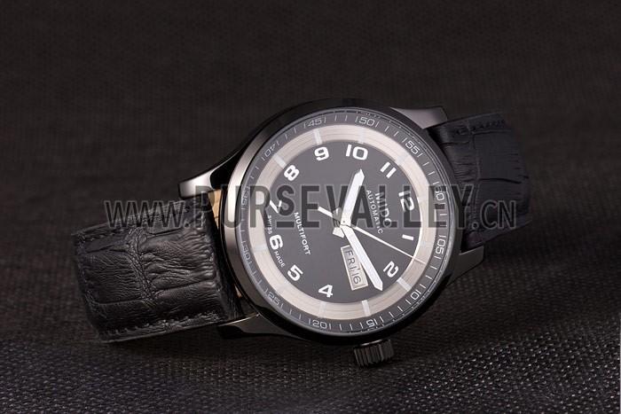 Mido Multifort Black Croco Leather Strap Black-Silver Dial 80296