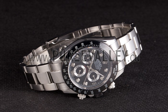 Rolex Daytona Stainless Steel Black Enameled Black Dial