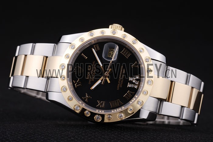 Rolex Datejust Diamond Bezel Black Dial 7463