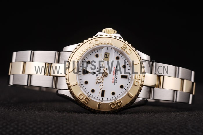 Rolex Yacht Master Gold Tachymeter White Dial