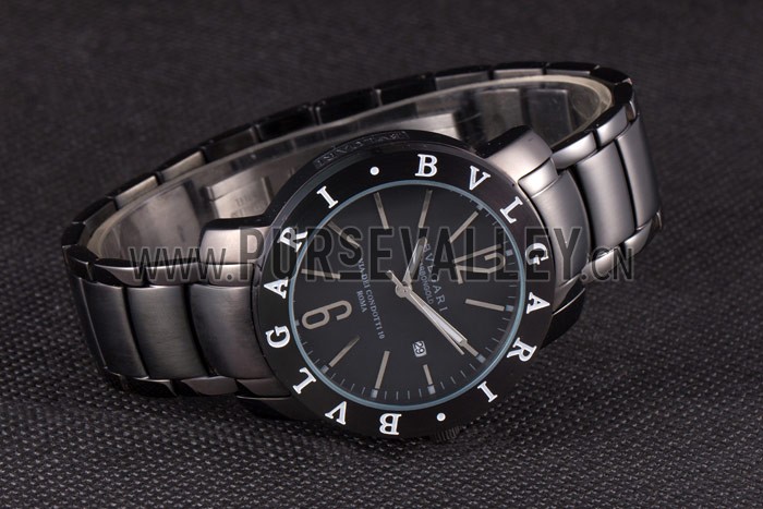 Bvlgari Bvlgari 42mm Black Dial Black Steel Case Black Steel Bracelet