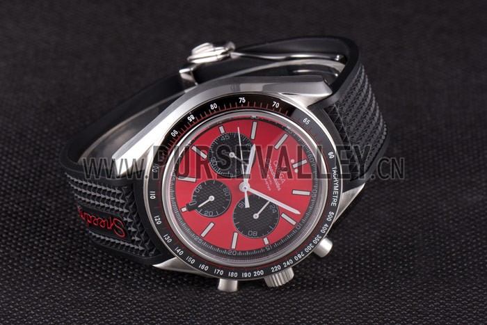 Omega Speedmaster Black Rubber Bracelet Red Dial 801421