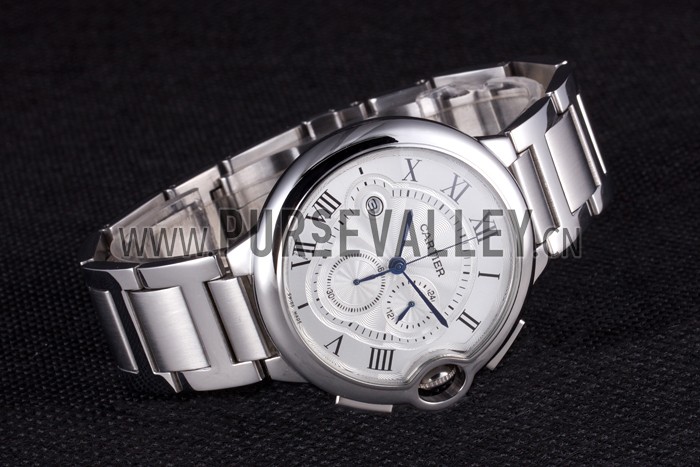 Cartier Ballon Bleu Chronograph White Dial Stainless Steel Case And Bracelet