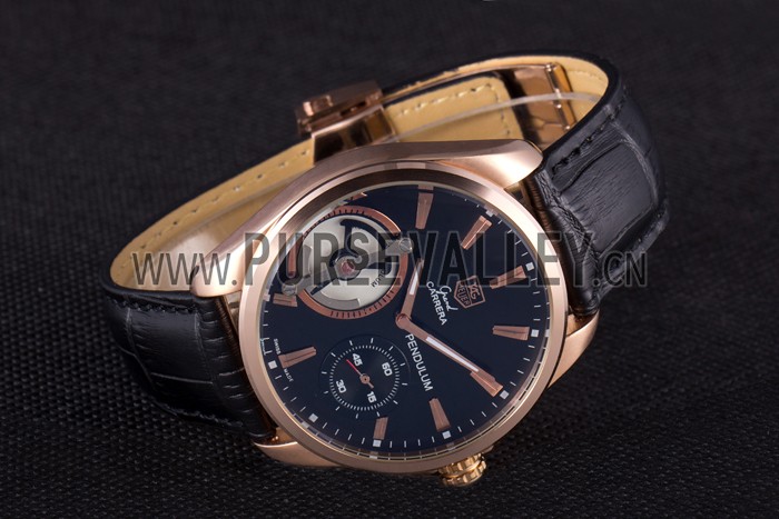 Tag Heuer Carrera Pendulum Black Leather Strap 7919