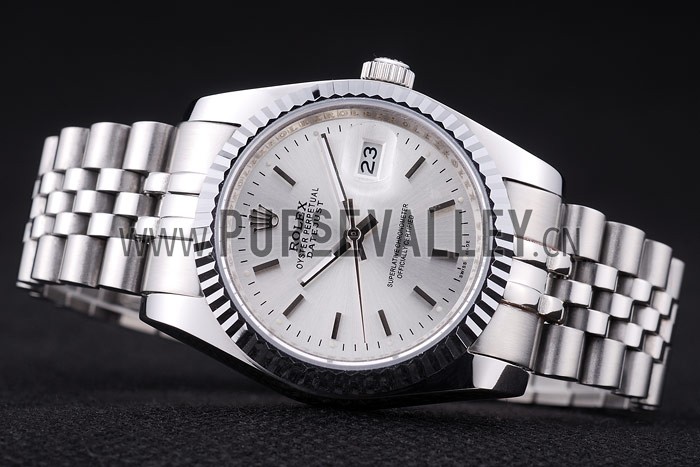 Rolex Datejust Silver Dial Ribbed Bezel 7457