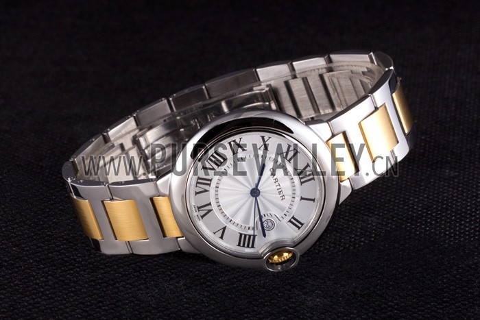 Cartier Ballon Bleu 42mm White Dial Stainless Steel Case Two Tone Bracelet