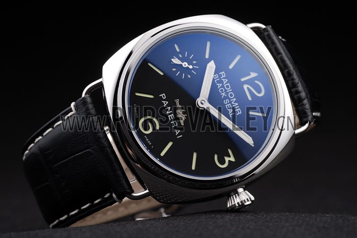 Panerai Radiomir Polished Stainless Steel Case Black Dial Black Leather Strap 98140