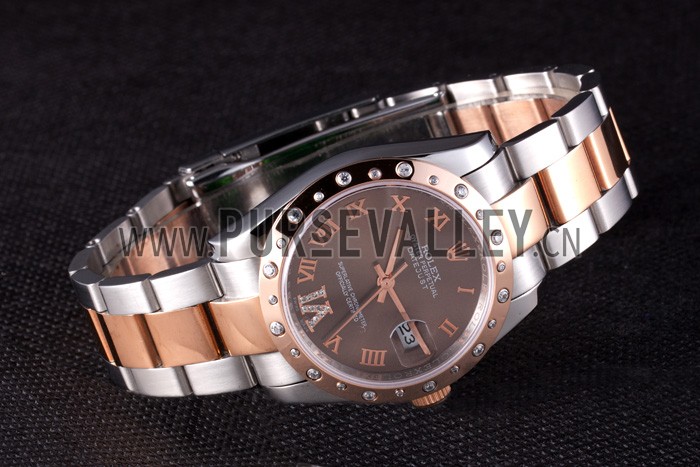 Rolex Datejust Diamond Bezel Brown Dial 7465