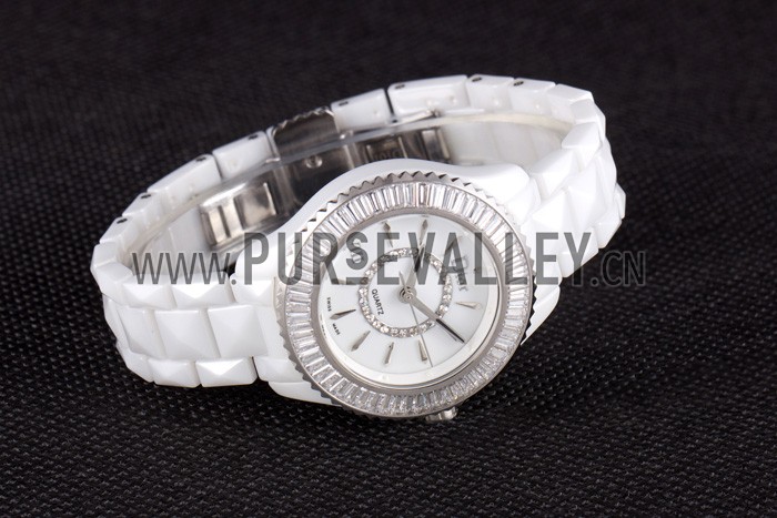 Dior VIII Baguette Cut White Diamonds with Diamond Encrusted Dial cd06 621359