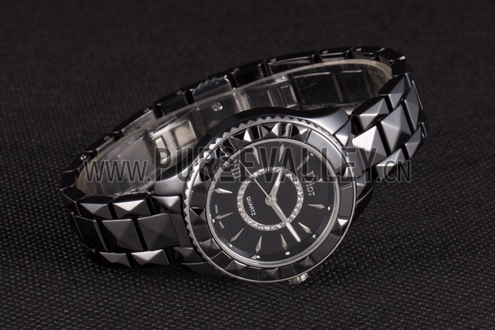 Dior VIII Ceramic Black Bezel Black Bracelet cd10 621363
