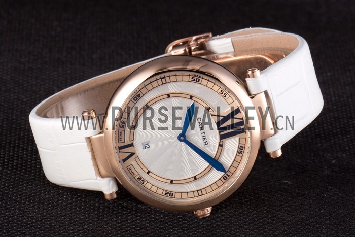 Cartier Ballon Bleu White Leather Strap 621449