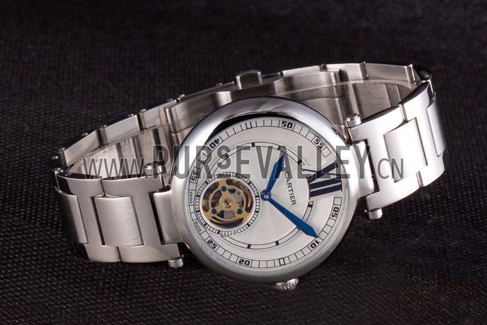 Cartier Ballon Bleu Flying Tourbillon Silver Stainelss Steel Strap 621452