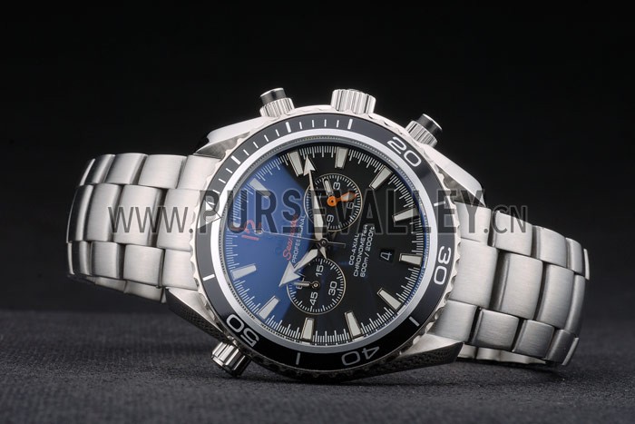 Omega Seamaster Planet Ocean Black Tachymeter Black Dial Stainless Steel Strap 80240