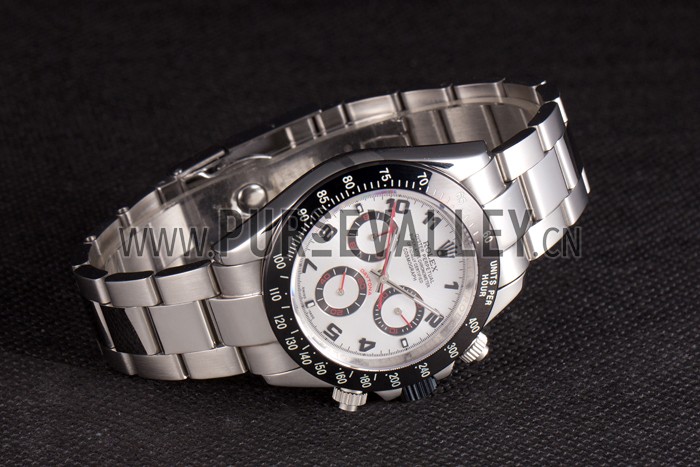 Rolex Daytona Stainless Steel Black Enameled Silver Dial
