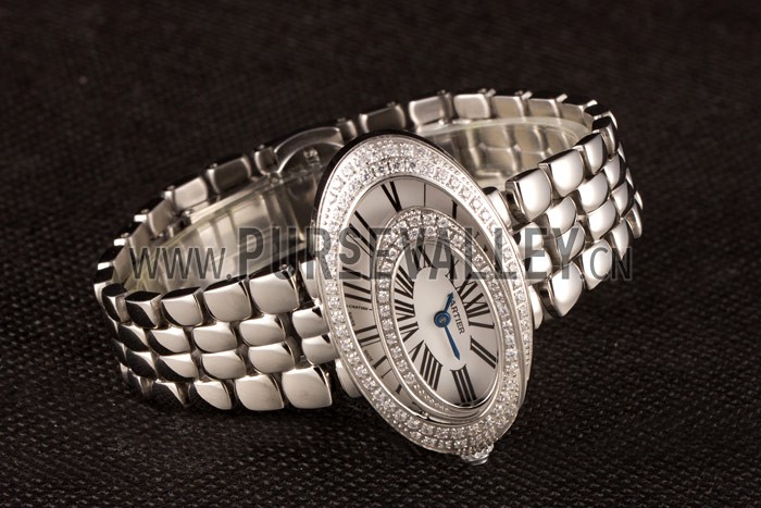 Cartier Baignoire Hypnose White Dial Diamonds Steel Case Steel Bracelet