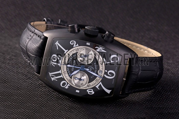 Franck Muller Casablanca White Dial Numbers Black Croco Strap 80302