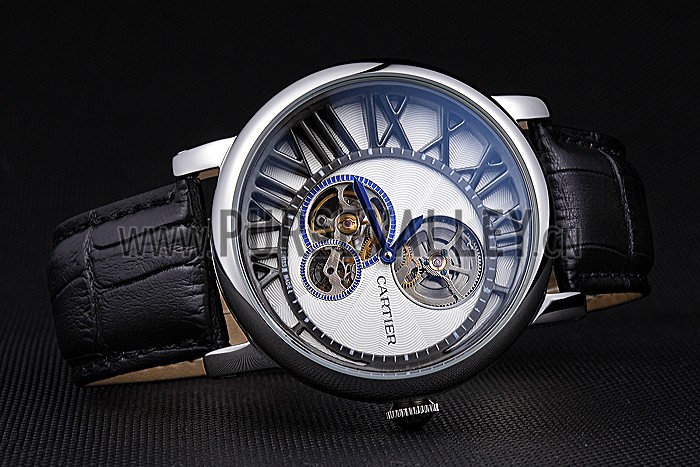 Cartier Rotonde Reversed Tourbillon White Dial 621947