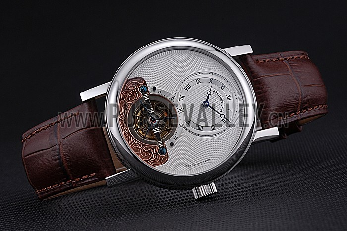Breguet Classique Grande Complication Tourbillon Silver Case White Dial Brown Leather Strap 622210