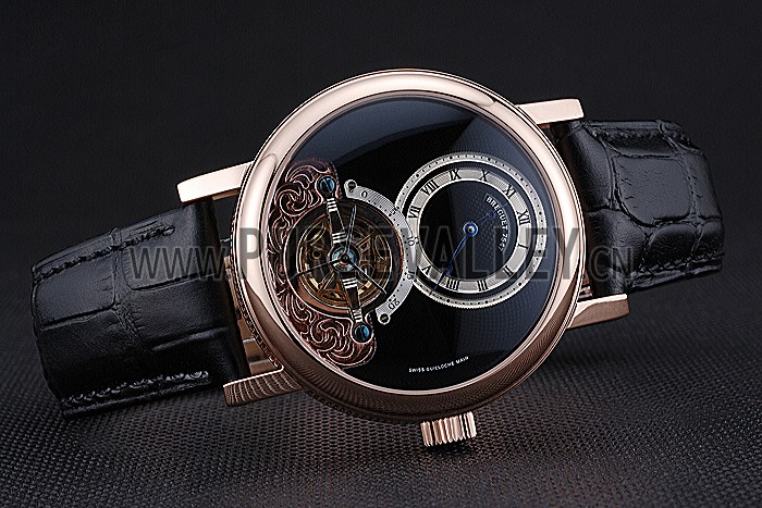 Breguet Classique Grande Complication Tourbillon Gold Case Black Dial Black Leather Strap 622211