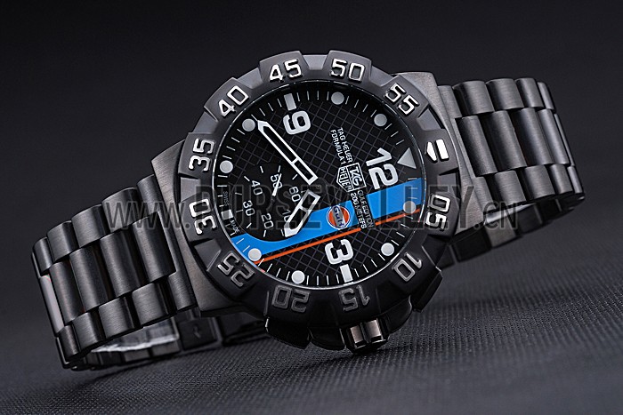Tag Heuer Formula One Special Gulf Edition Black Dial And Blue Ion Plated Steinless Steel Bracelet 622288
