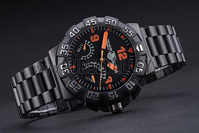Tag Heuer Formula One Calibre S Black Dial Orange Numerals Ion Plated Steinless Steel Bracelet 622300