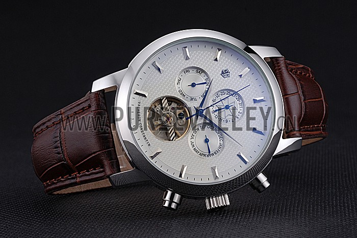Vacheron Constantin Patrimony Traditionnelle Silver Case Brown Leather Strap 622304