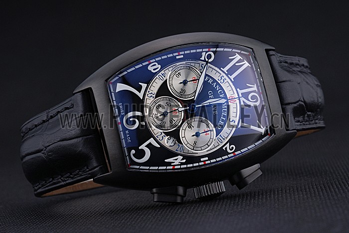 Franck Muller Casablanca White Dial Numbers Black Croco Strap 80303