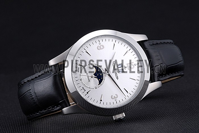 Jaeger LeCoultre Rendez-Vous Night And Day White Dial Black Leather Bracelet 622082