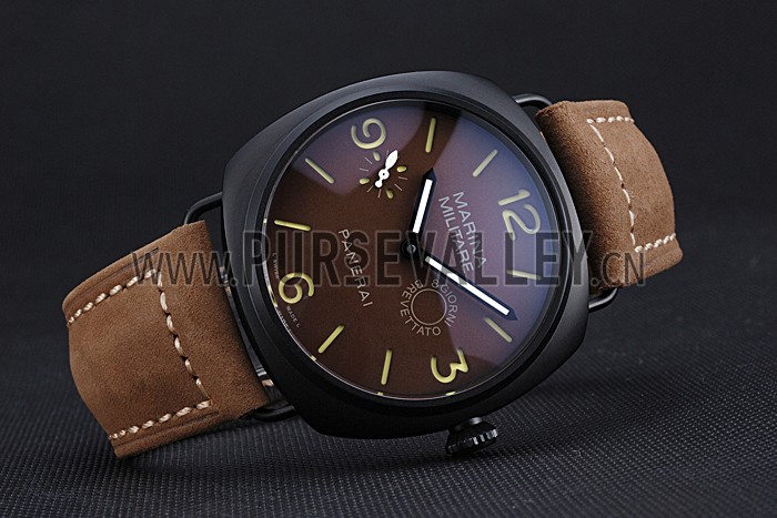 Panerai Luminor Marina Militare Ion Plated Stainless Steel Bezel Khaki Bracelet 622319