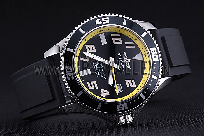 Breitling Superocean Black Yellow Dial Watch 622331