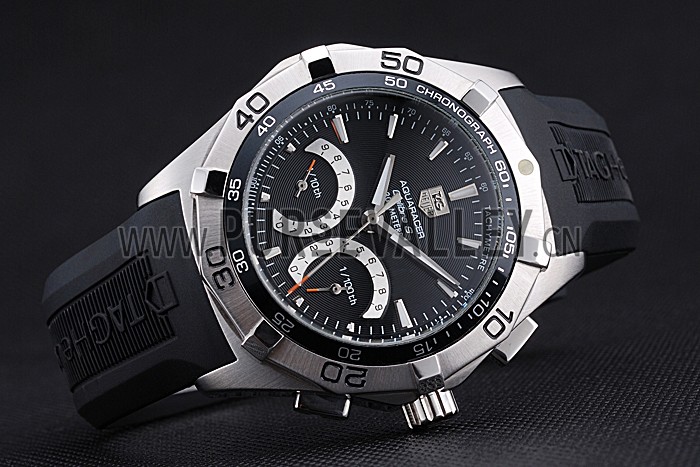 Tag Heuer Aquaracer Calibre S Black Dial Black Rubber Band 622406