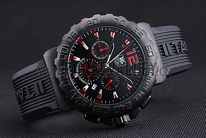Tag Heuer Formula 1 Chronograph Black Dial Black Bezel Red Numerals 622408
