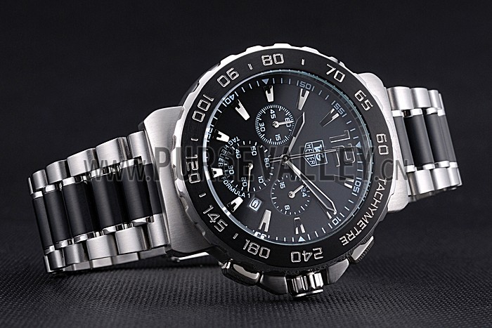 Tag Heuer Formula 1 Chronograph Black Dial Black Bezel Two Tone Stainless Steel Band 622412