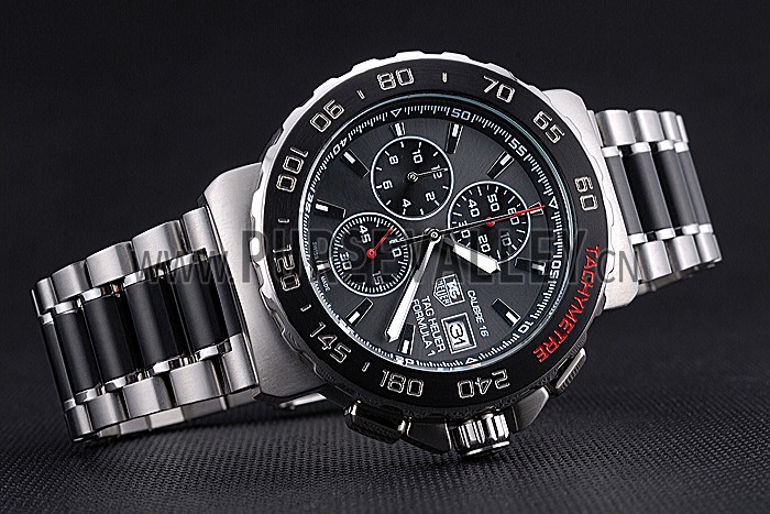 Tag Heuer Formula 1 Calibre 16 Chronograph Black Dial Two Tone Stainless Steel Band 622413