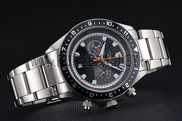 Tudor Heritage Chronograph Black Dial Stainless Steel Bracelet 622418