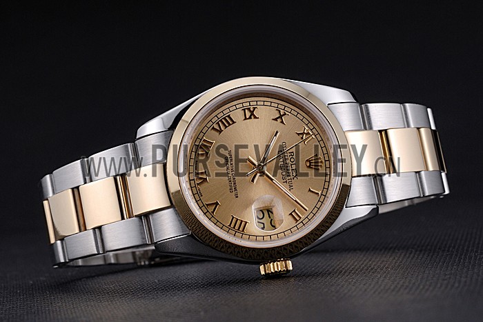 Rolex Datejust Stainless Steel And Gold Case Gold Dial 622265
