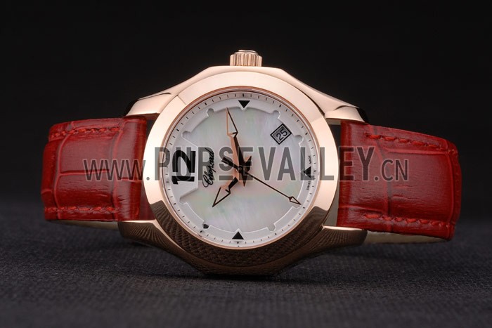 Chopard Red Leather Bracelet Watch 80276