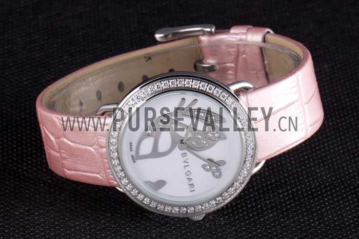 Bvlgari ZERO1 Butterfly Motif Light Pink Leather Band 621584
