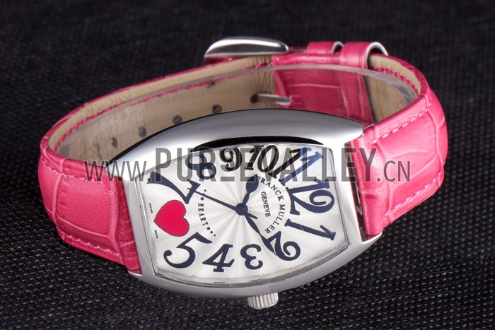 Franck Muller Heart Pink Leather Band 621586