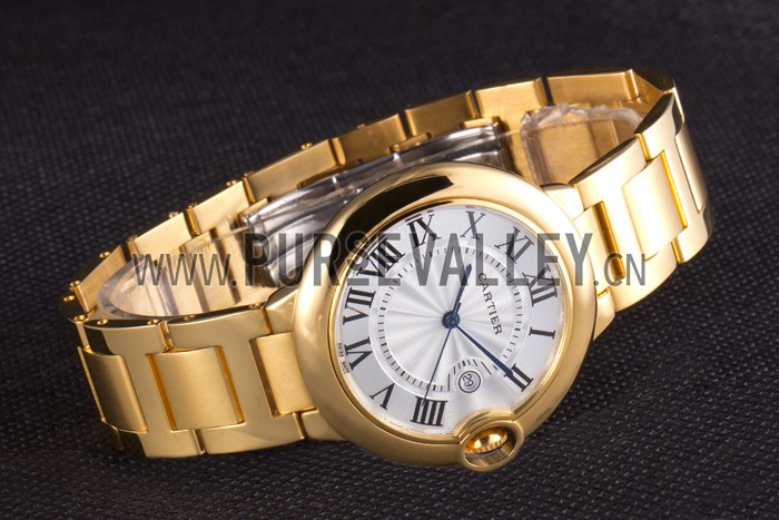 Cartier Ballon Bleu 42mm White Dial Gold Case And Bracelet