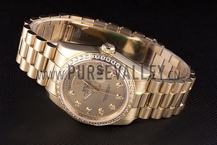 Rolex Day-Date 18k Yellow Gold Plated Stainless Steel Gold Dial