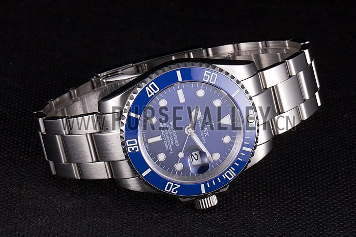 Rolex Submariner Stainless Steel Link Bracelet Blue Dial 621687