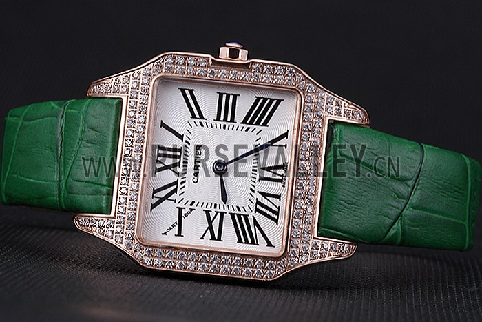 Cartier Santos 100 Diamond Rose Gold Bezel 621912