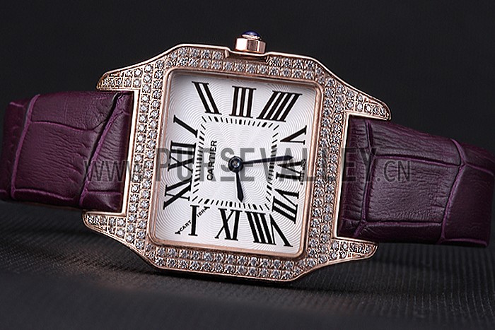Cartier Santos 100 Diamond Rose Gold Bezel 621913