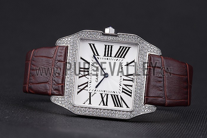 Cartier Santos 100 Diamond Silver Bezel 621926